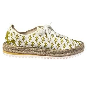 Anthropologie X SZ Blockprints Women's Daphne Green Jute Sneakers Size 38 US 8